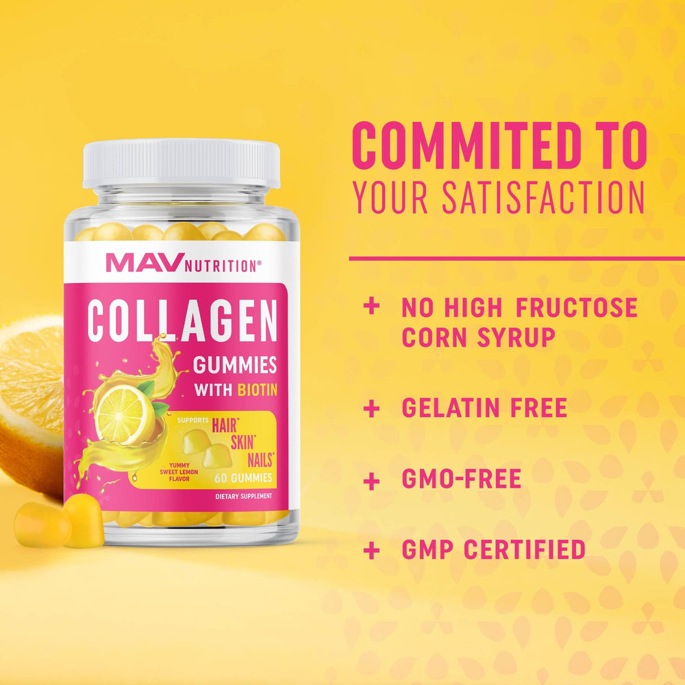 MAV Nutrition Collagen Gummies Vitamin C image highlights antioxidant blend.