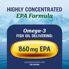 Close-up of MAV Nutrition EPA Ultra capsules highlighting lemon flavor and burpless design