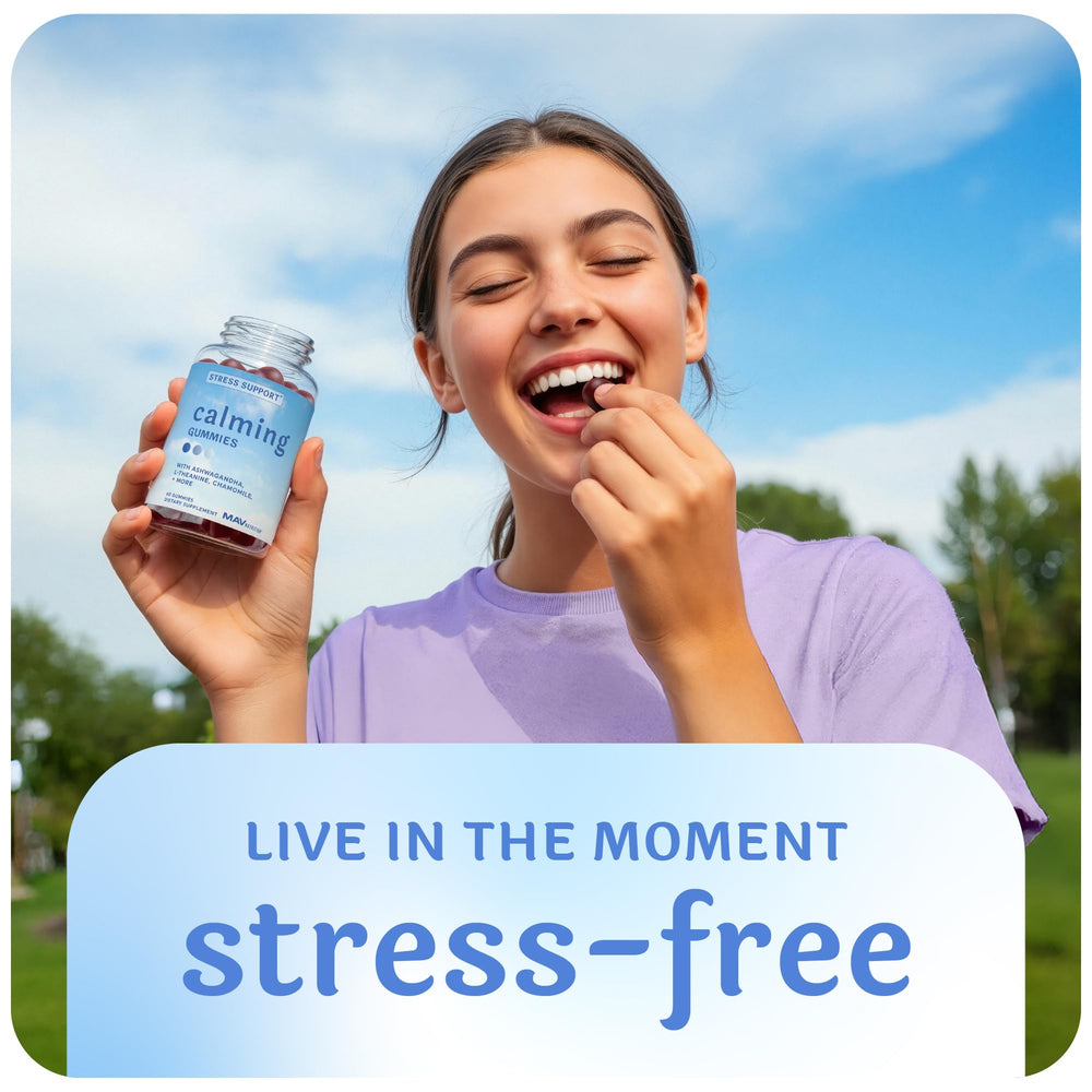 MAV NUTRITION gaba and ashwagandha gummies for teens promoting calm mood