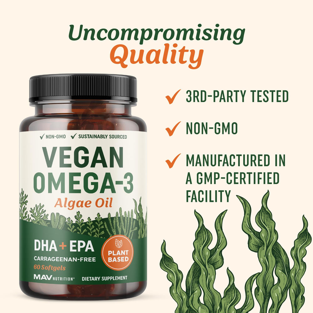 Gluten-free vegan omega-3 softgels from MAV Nutrition