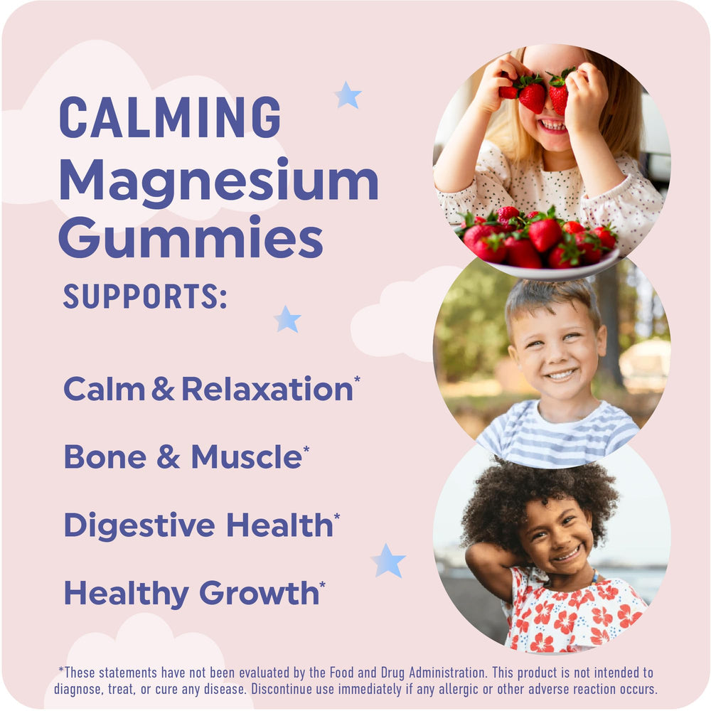 MAV Nutrition magnesium calming gummies strawberry flavor appealing to kids during routines