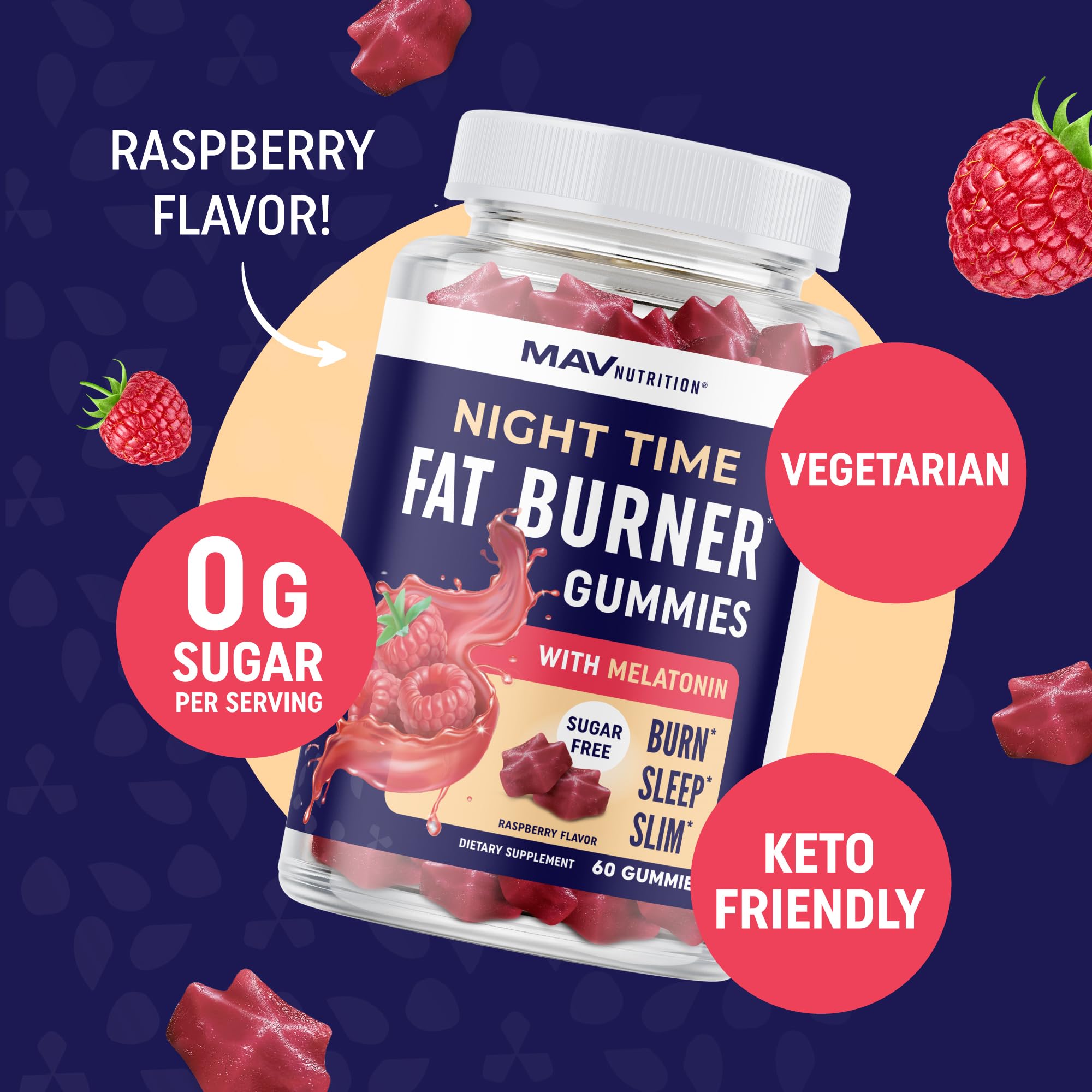 Close-up of gummy texture highlighting sugar-free formula and cravings control