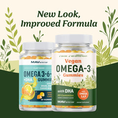 MAV Nutrition Omega 3-6-9 gummies close-up showing chewy texture and vibrant color