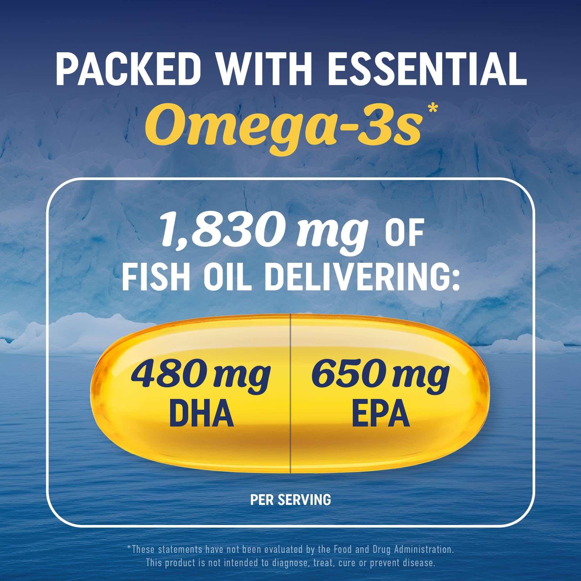 MAV Nutrition Omega 3 D3 label highlights sustainably sourced fish oil.