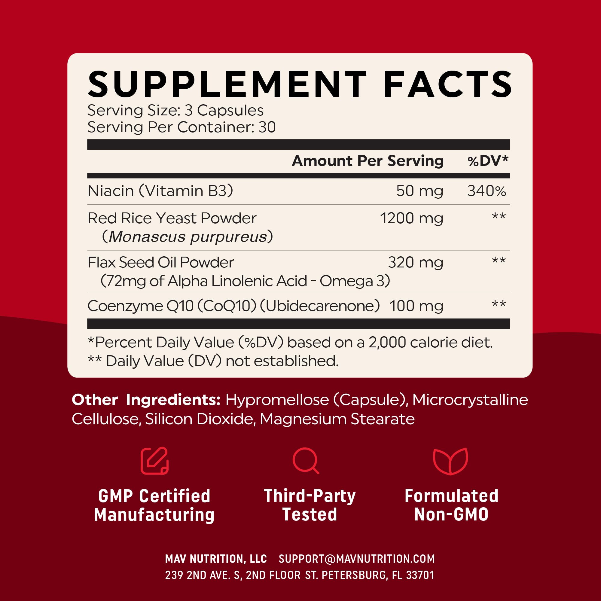 MAV Nutrition third-party tested seal image for quality assurance.