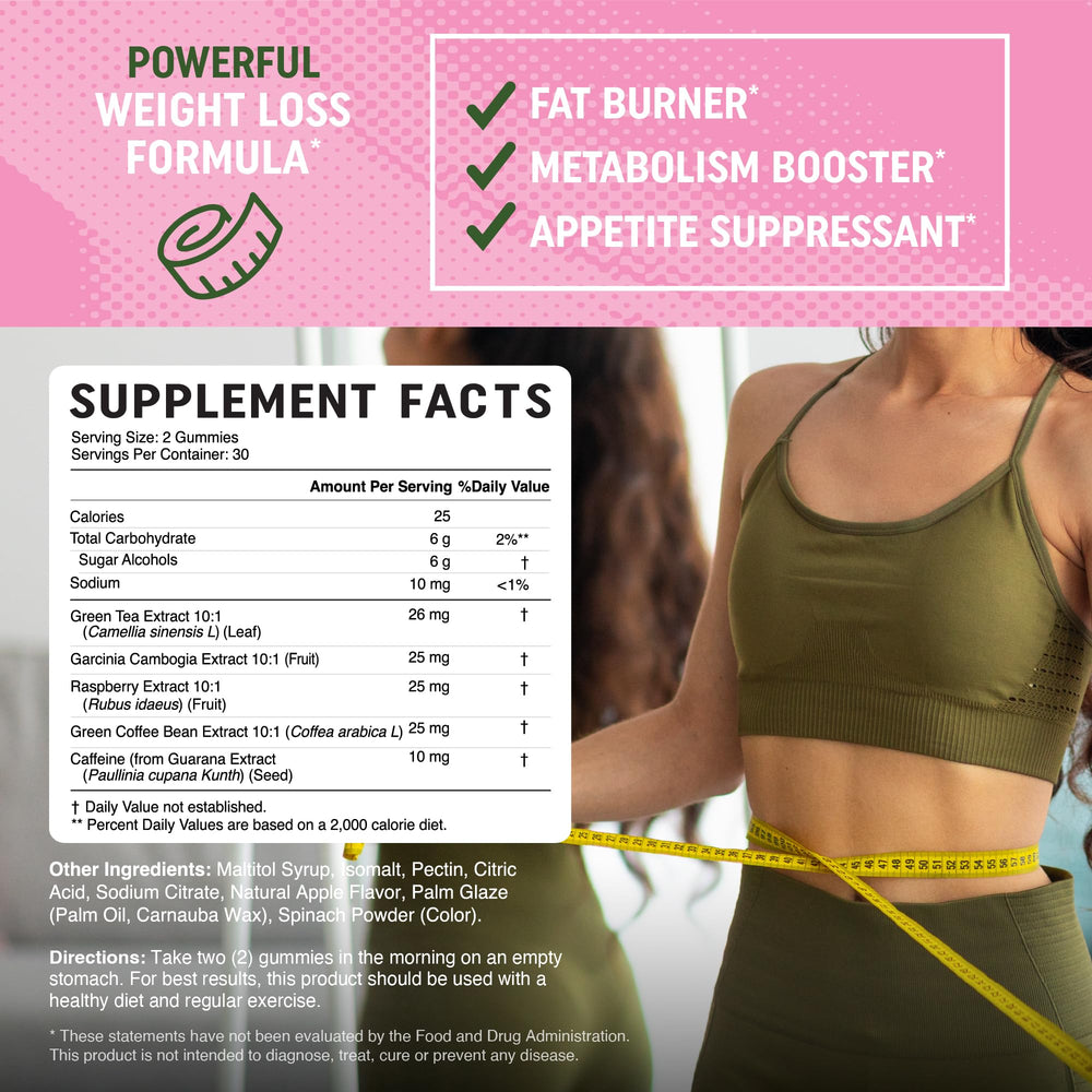 MAV NUTRITION Fat Burner Gummies Ingredient Label for transparent ingredients.