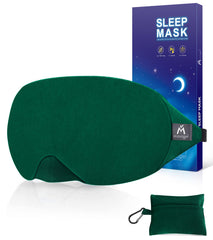 Mavogel cotton sleep eye mask in green offers breathable comfort and light blocking.