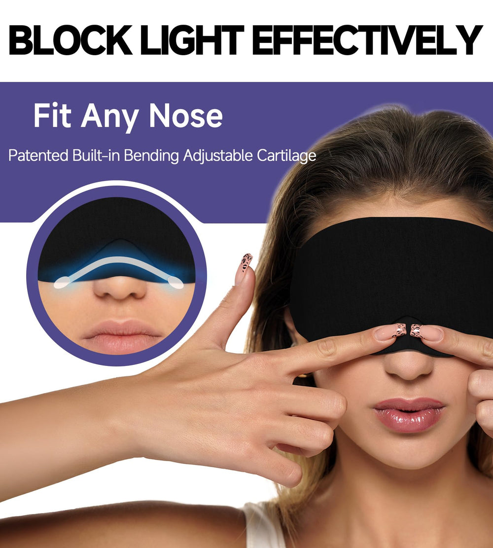 Mavogel máscara de ojos bloquea la luz alrededor de la nariz para dormir mejor
