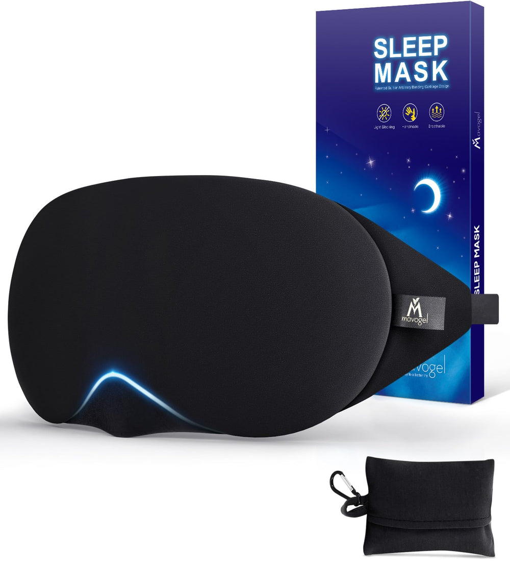 Mavogel máscara de ojos con arco nasal ajustable para bloqueo cómodo de la luz