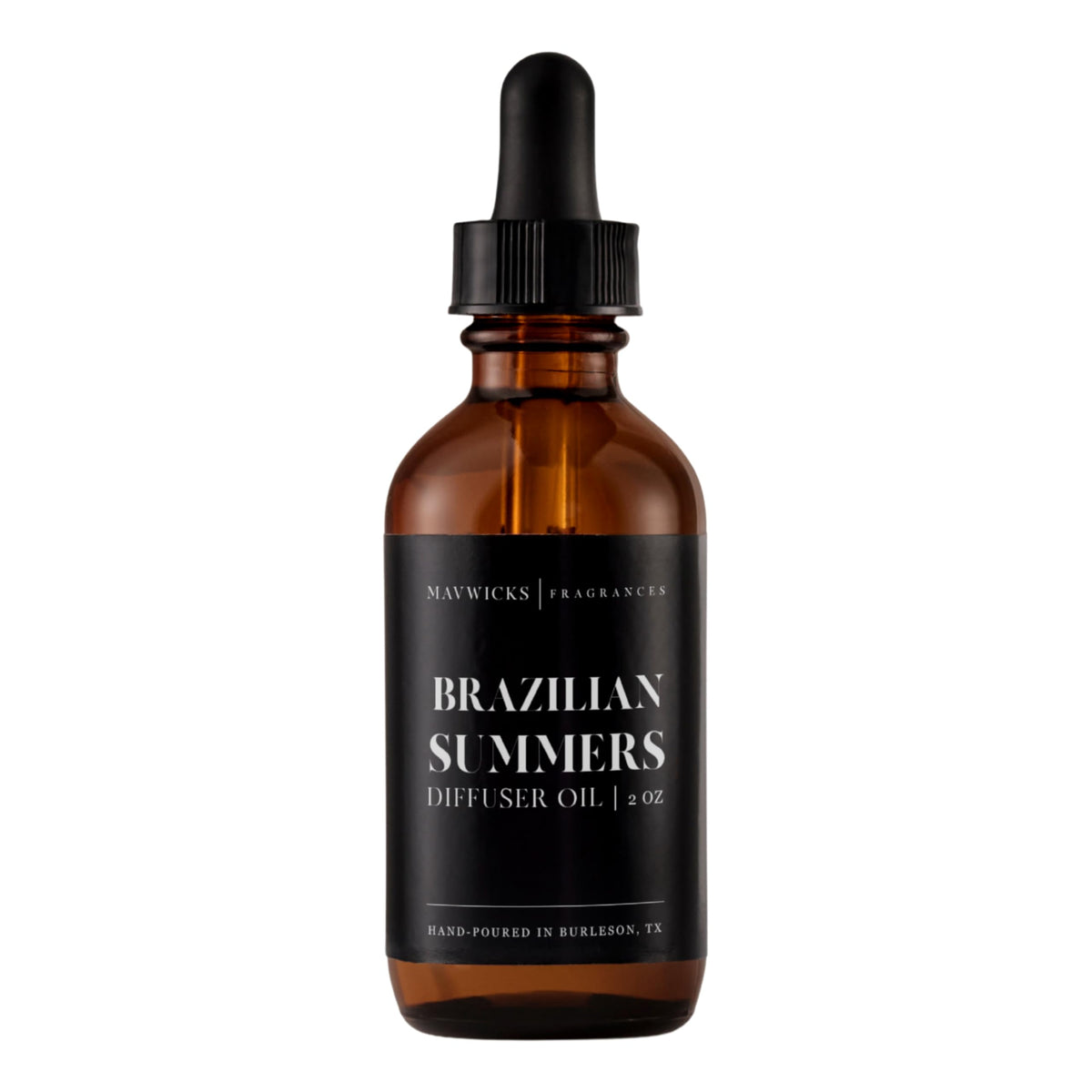 Mavwicks Brazilian Summers 2oz bottle for premium diffuser oil enhances living room ambiance.