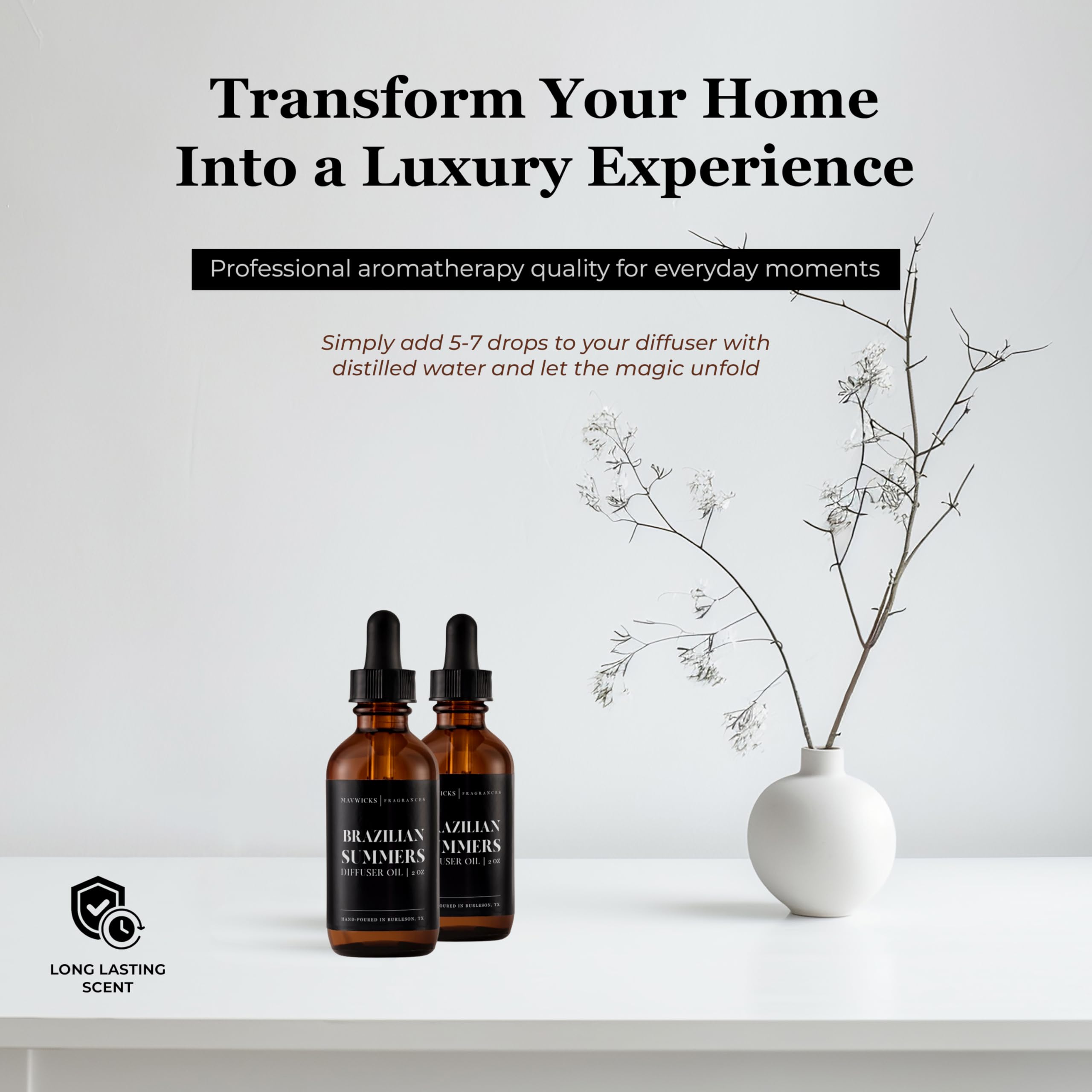 Mavwicks Brazilian Summers diffuser setup demonstrates easy use in any space.