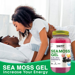 MAX FIT Sea Moss Gel wildcrafted Saint Lucia label, all natural option for daily use.