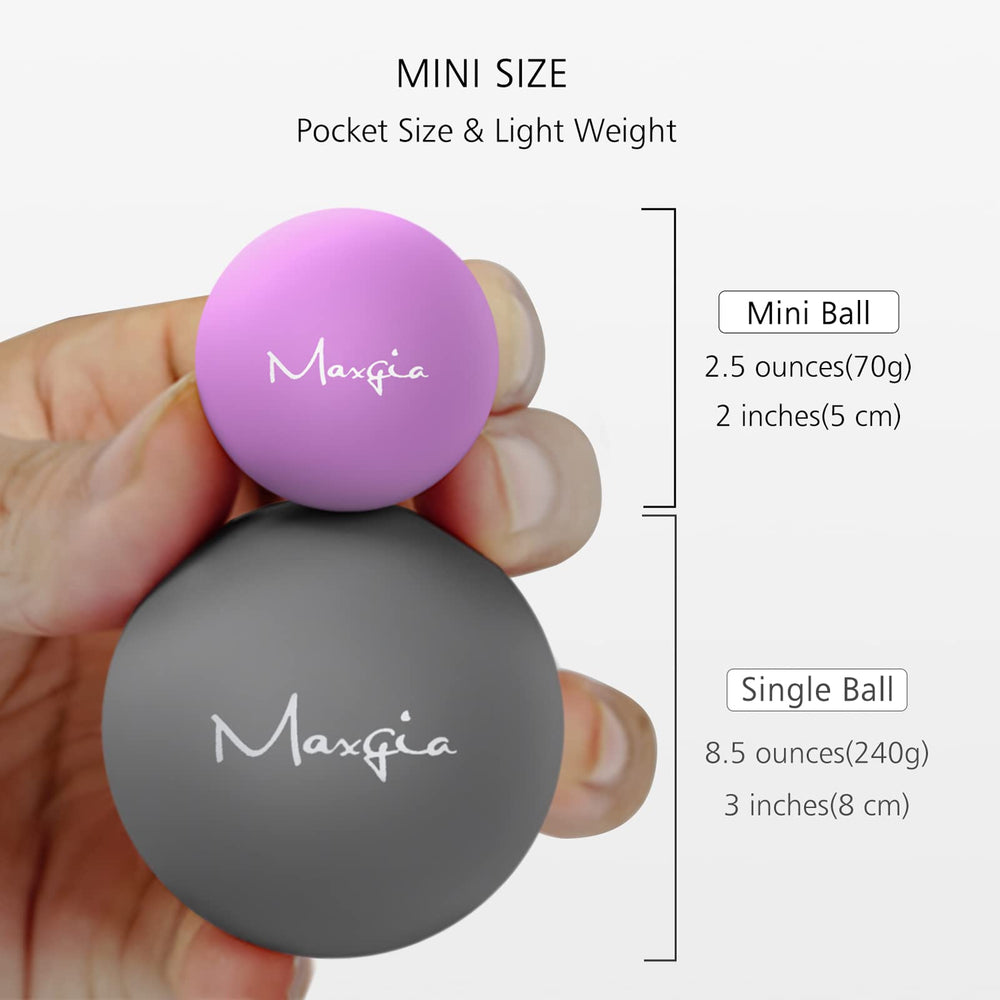 Maxgia Mini Massage Ball pouch view; portable kit for on-the-go massages.