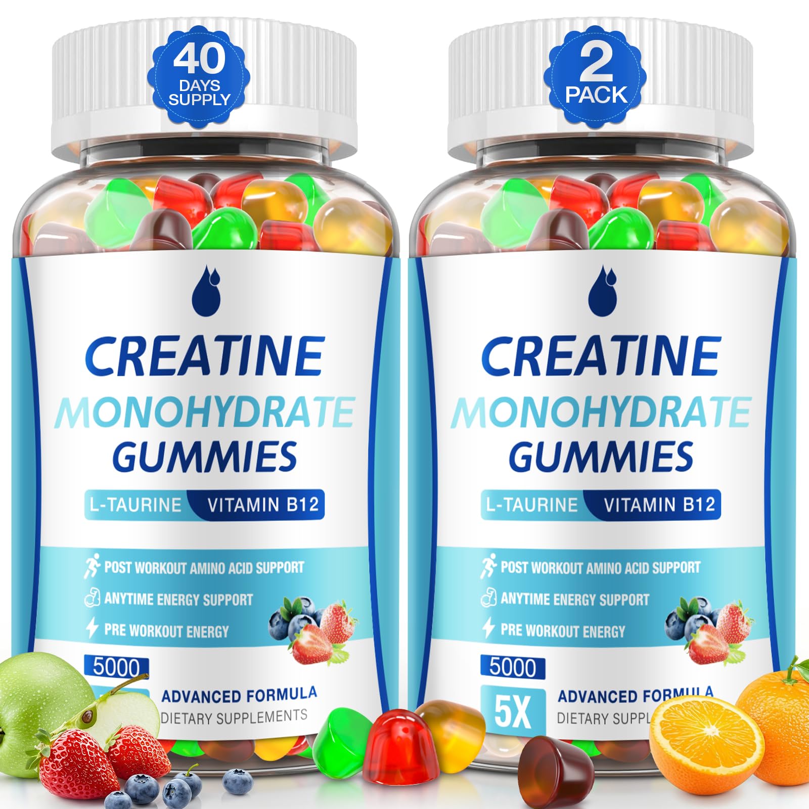 MaxHemp Creatine Gummies bottle with 160-count jar for daily performance support.