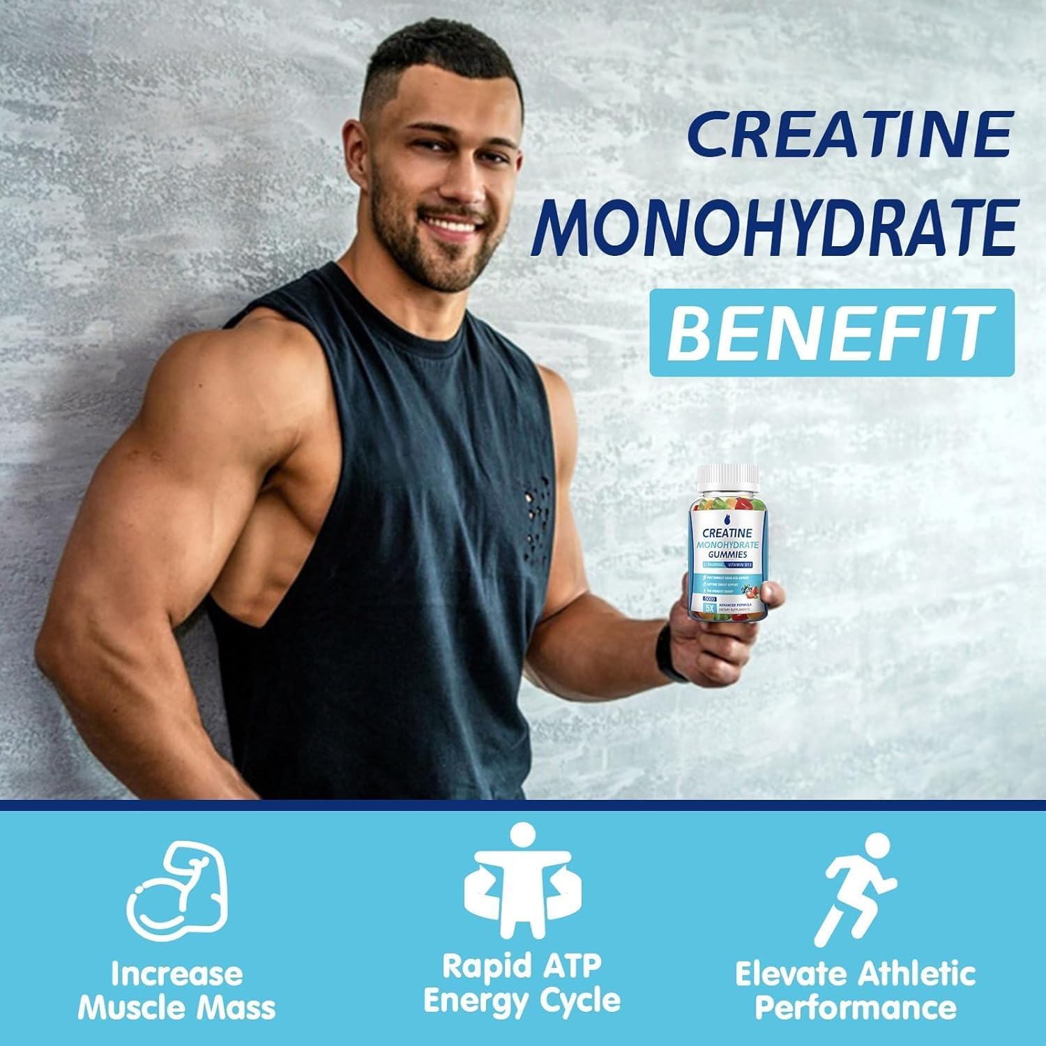 MaxHemp Creatine Gummies vegan-friendly labeling highlights gelatin-free ingredients.