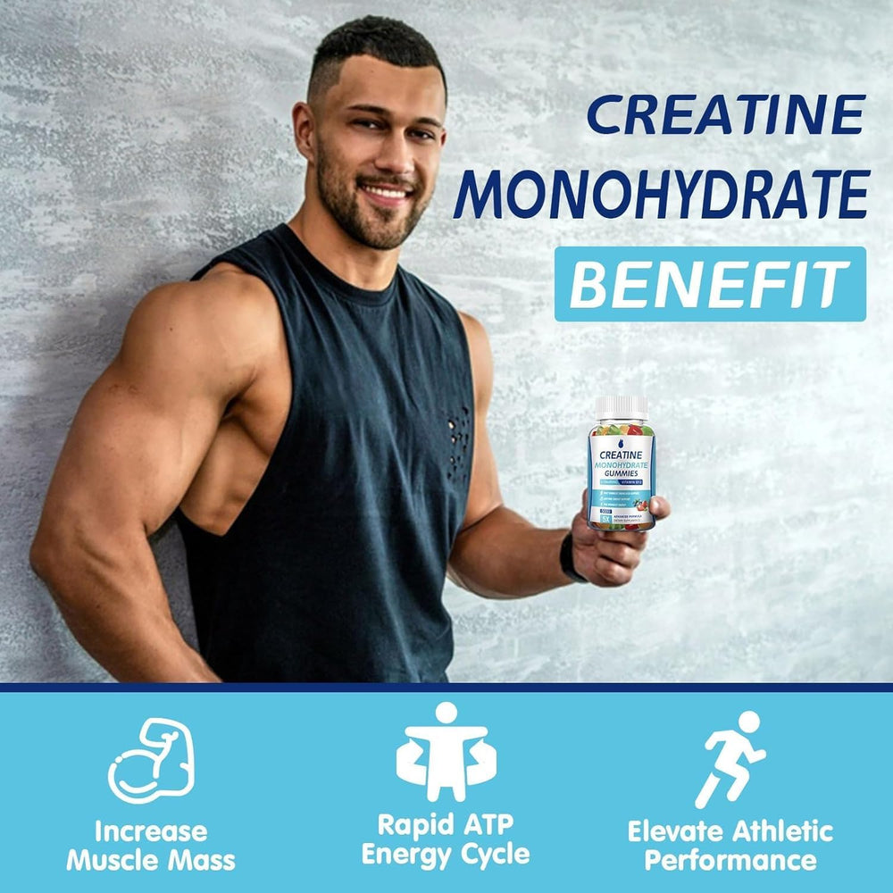 MaxHemp Creatine Gummies vegan-friendly labeling highlights gelatin-free ingredients.