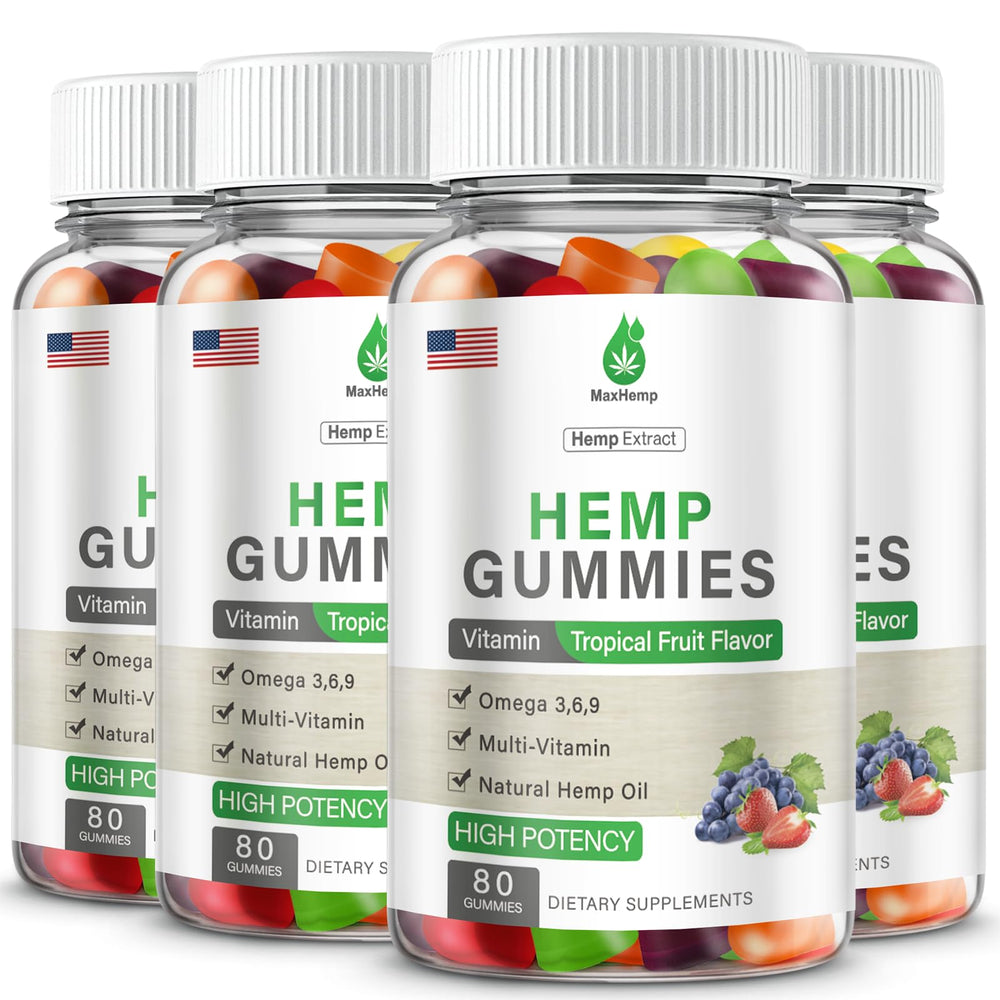 MaxHemp gummies 4-pack front view showing convenient daily wellness option