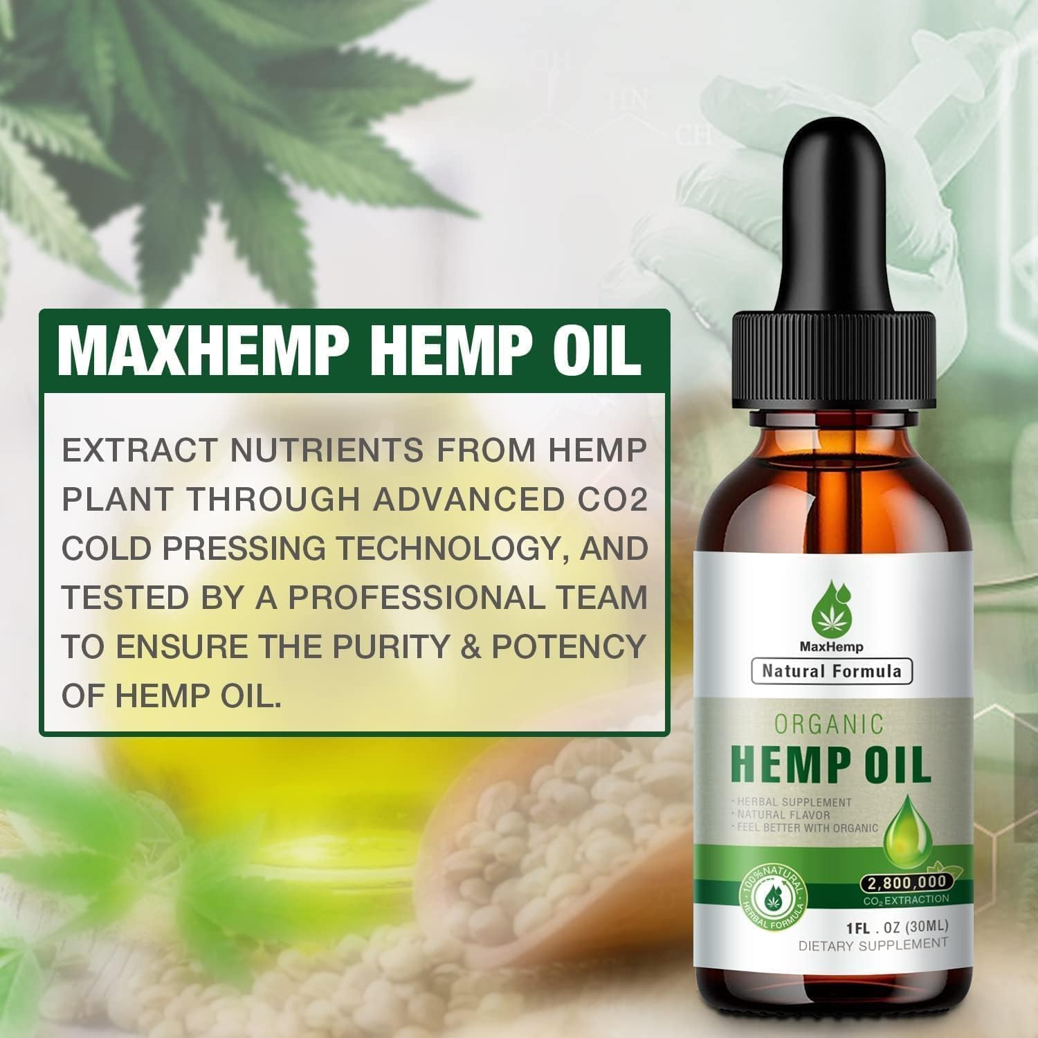 MaxHemp Premiu bottle on shelf with clear labeling for trust and quality