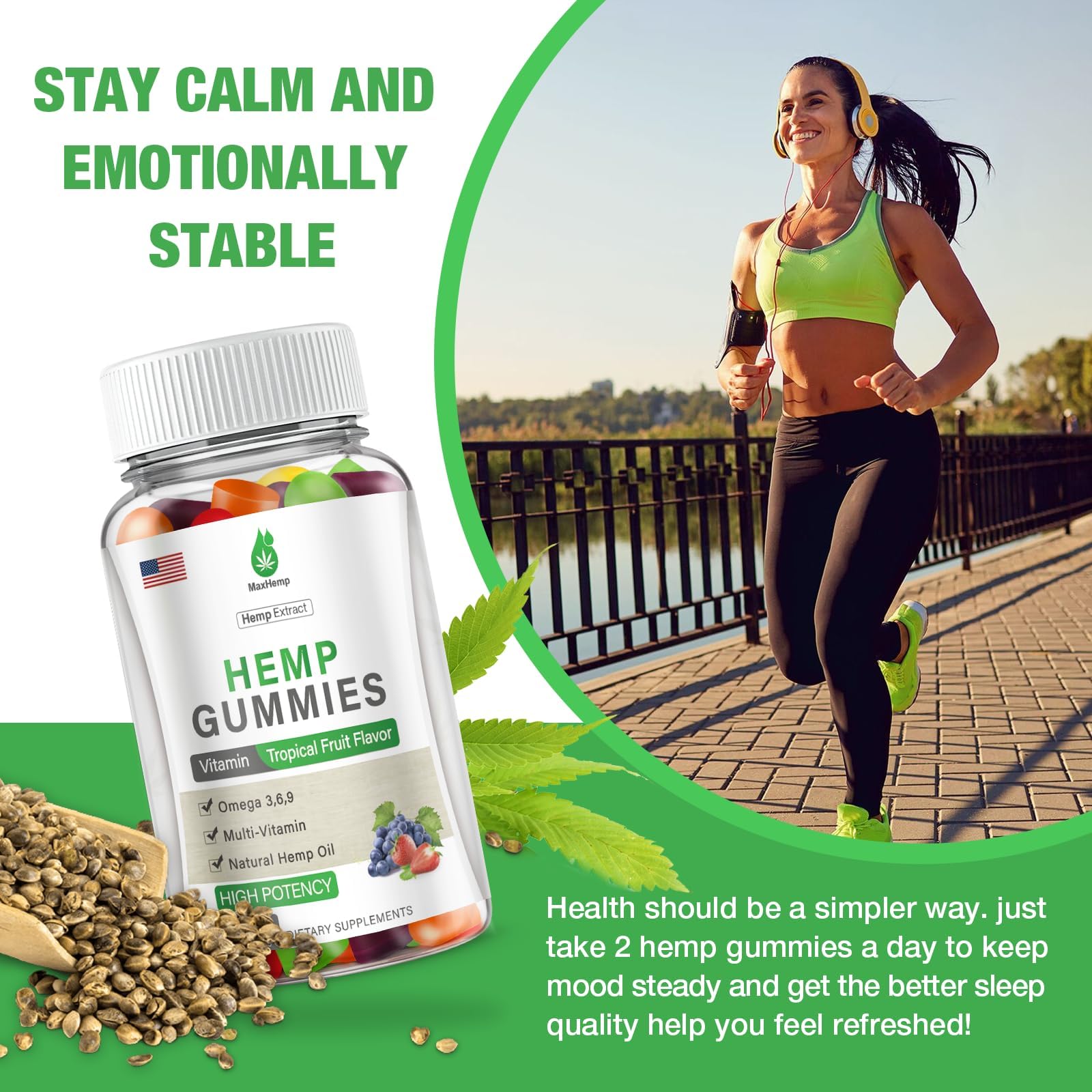 MaxHemp vegan certification label indicating gelatin-free formula