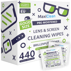 MAXI CLEAN lens wipes deliver streak-free clarity for glasses.