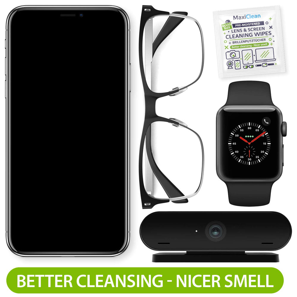 Eco-friendly MAXI CLEAN formula for safe screen cleaning on devices.