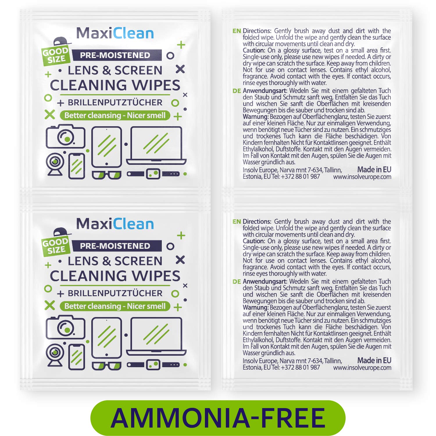 MAXI CLEAN laptop screen wipe for quick, streak-free desk cleanup.