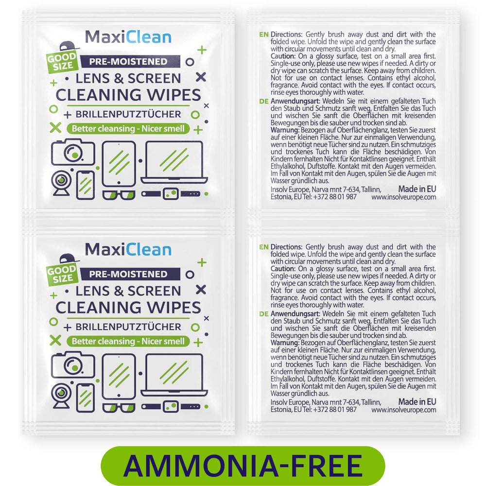 MAXI CLEAN laptop screen wipe for quick, streak-free desk cleanup.