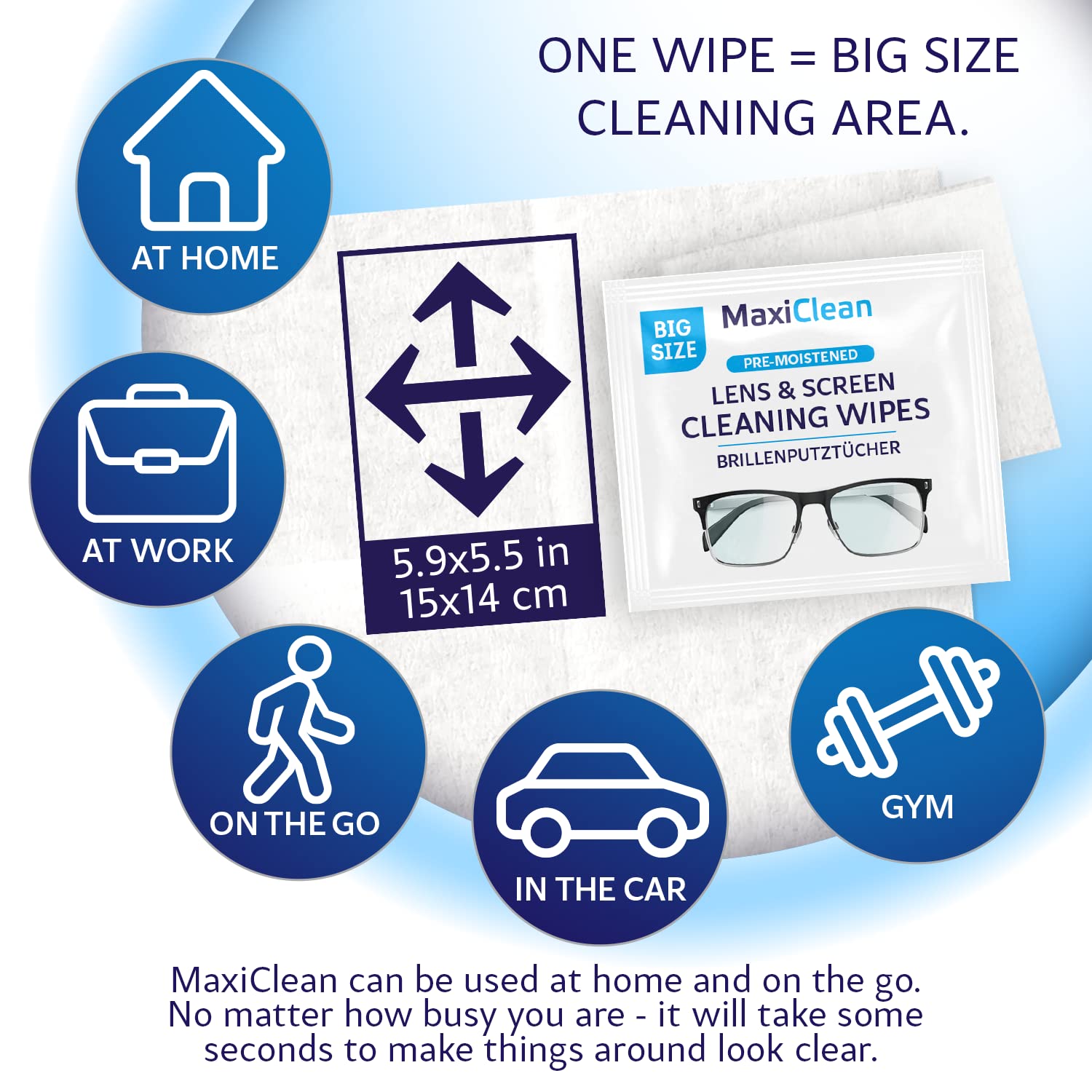 Maxi Clean phone screen wipes, streak-free cleaning for devices