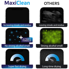 Maxi Clean single-wipe wrapper ready for quick screen and lens touch-ups.