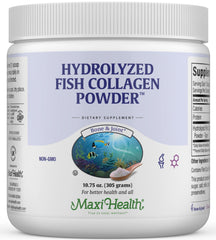 Maxi Health Collagen Peptides bottle; marine Type I collagen for skin and joints.