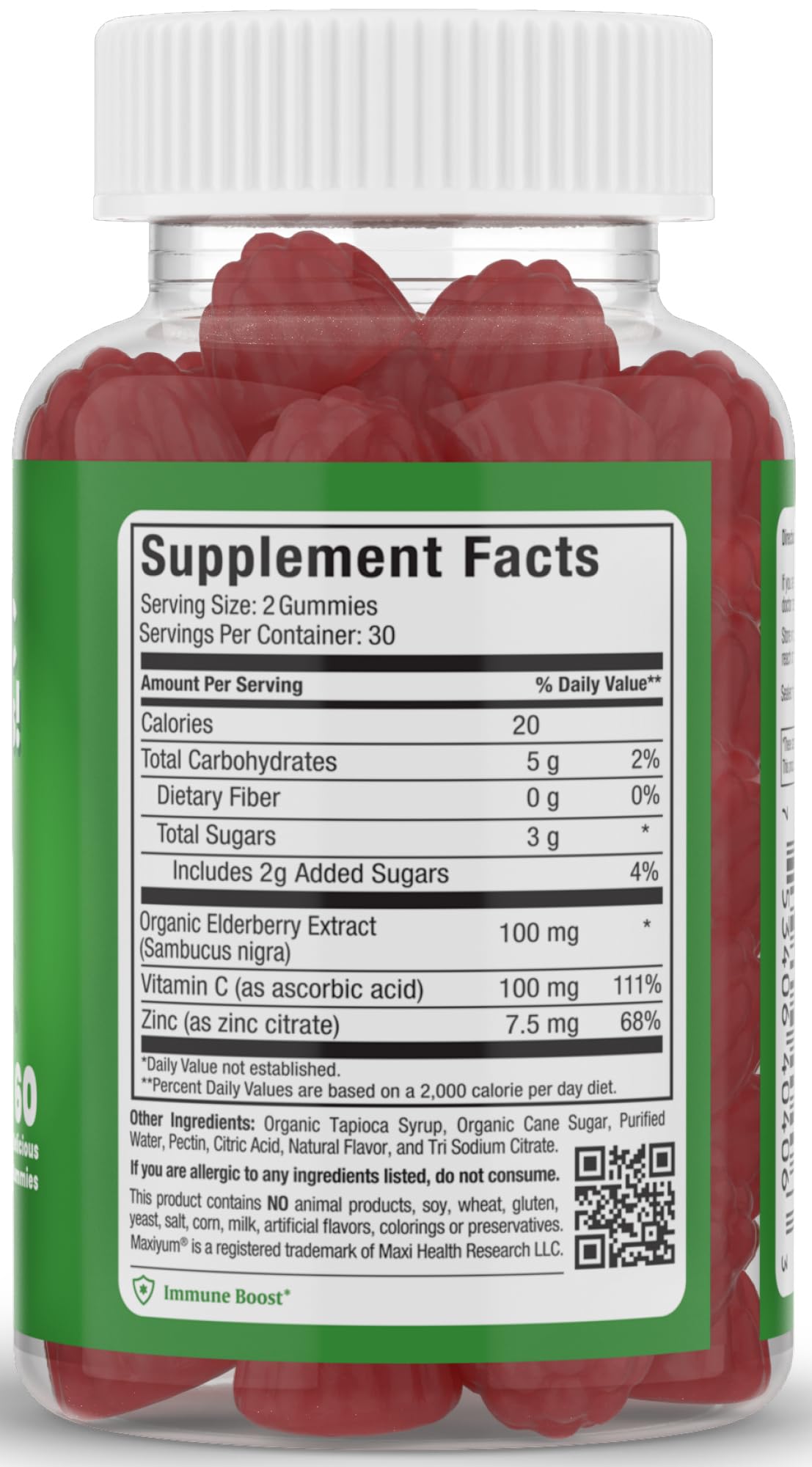 Maxi Health Elderberry Zinc Gummies family use for adults and kids.