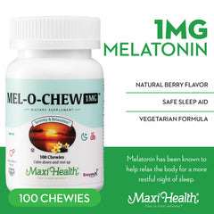 Maxi Health Mel-O-Chew with Enzymax for faster melatonin uptake.
