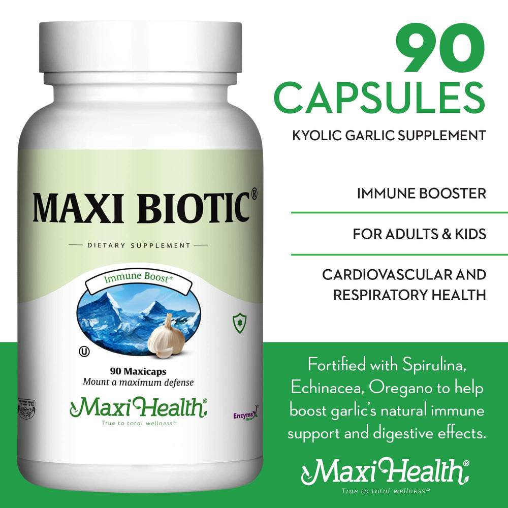 Enzymax digestive enzymes included with garlic supplement for digestion support.