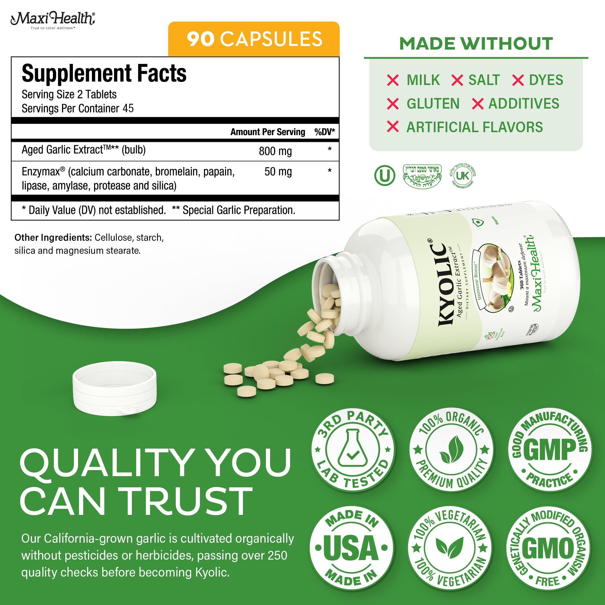 Ingredient list close-up indicating paraben-free and gluten-free formula.