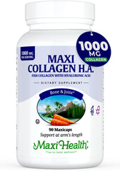 Maxi Health Marine Collagen pills bottle—joint support and skin hydration in unflavored capsules