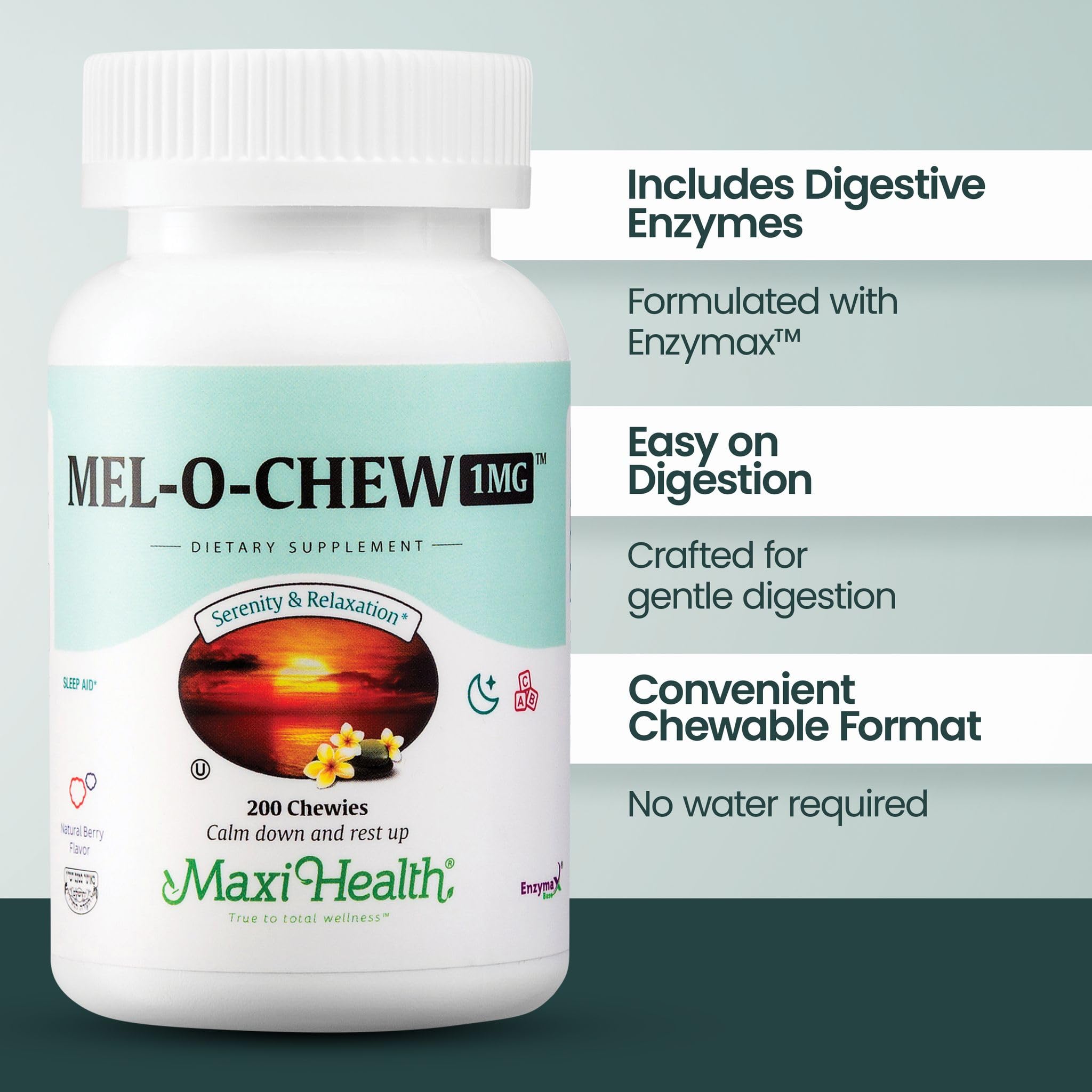 Maxi Health Mel-O-Chew 1mg dose offers gentle, non-habit forming support
