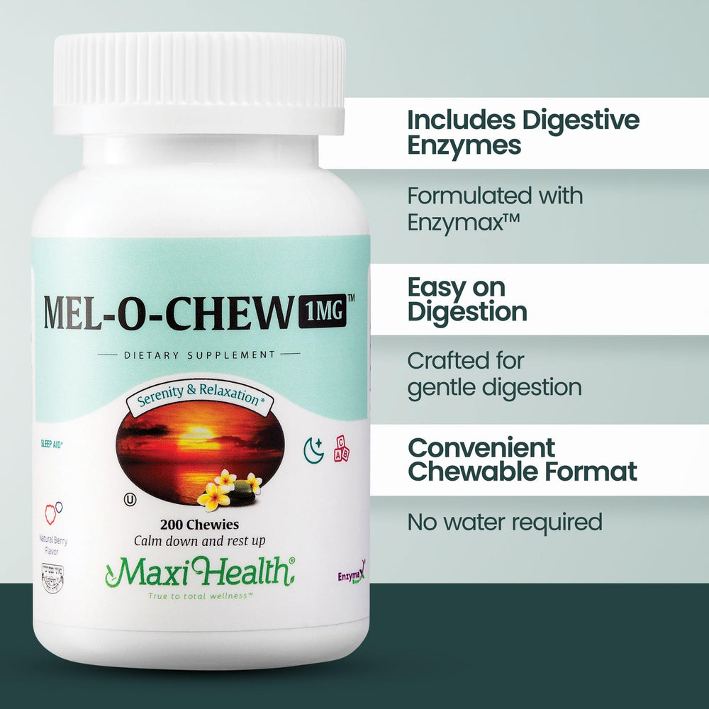 Maxi Health Mel-O-Chew 1mg dose offers gentle, non-habit forming support