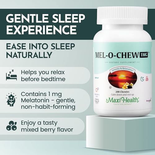 Maxi Health Mel-O-Chew berry flavor chew for easier bedtime routine