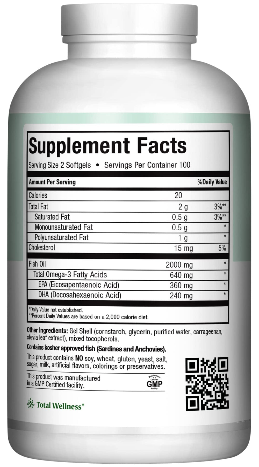 Maxi Health Omega-3 kosher-certified seal on packaging for dietary compliance