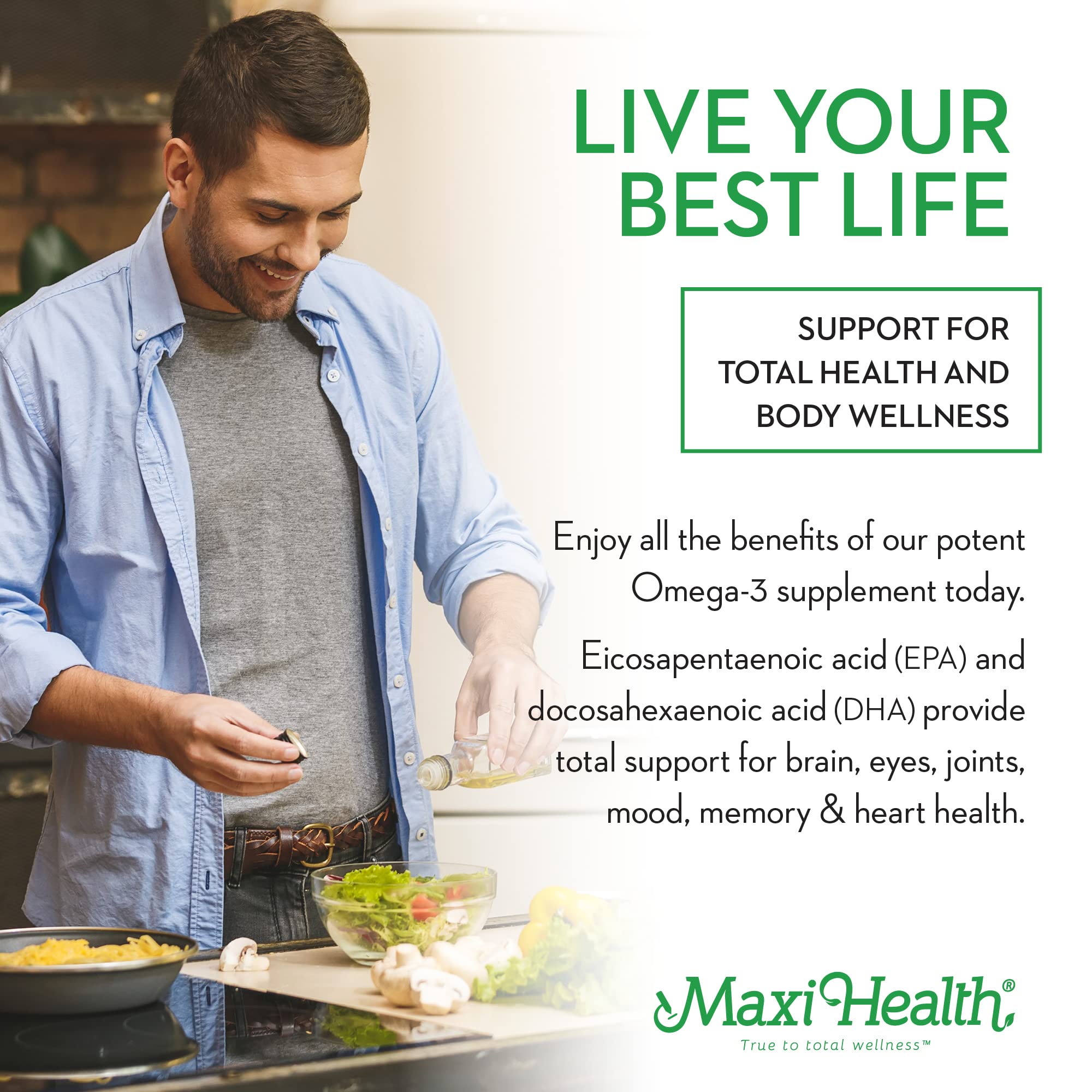 Maxi Health Omega-3 third-party testing certificate image highlights purity and safety
