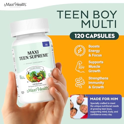 Maxi Health teen multivitamin capsules for daily use supporting energy and focus