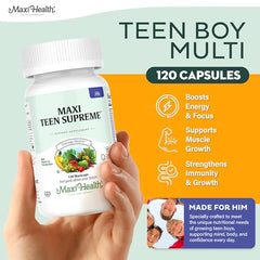 Maxi Health teen multivitamin capsules for daily use supporting energy and focus