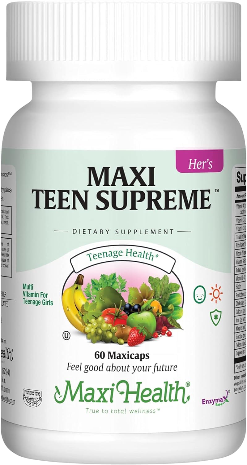 Maxi Health Guide to teen nutrition with essential vitamins for teens.