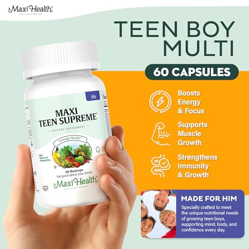 Maxi Health Teen Vitamins tablets displayed for easy daily use