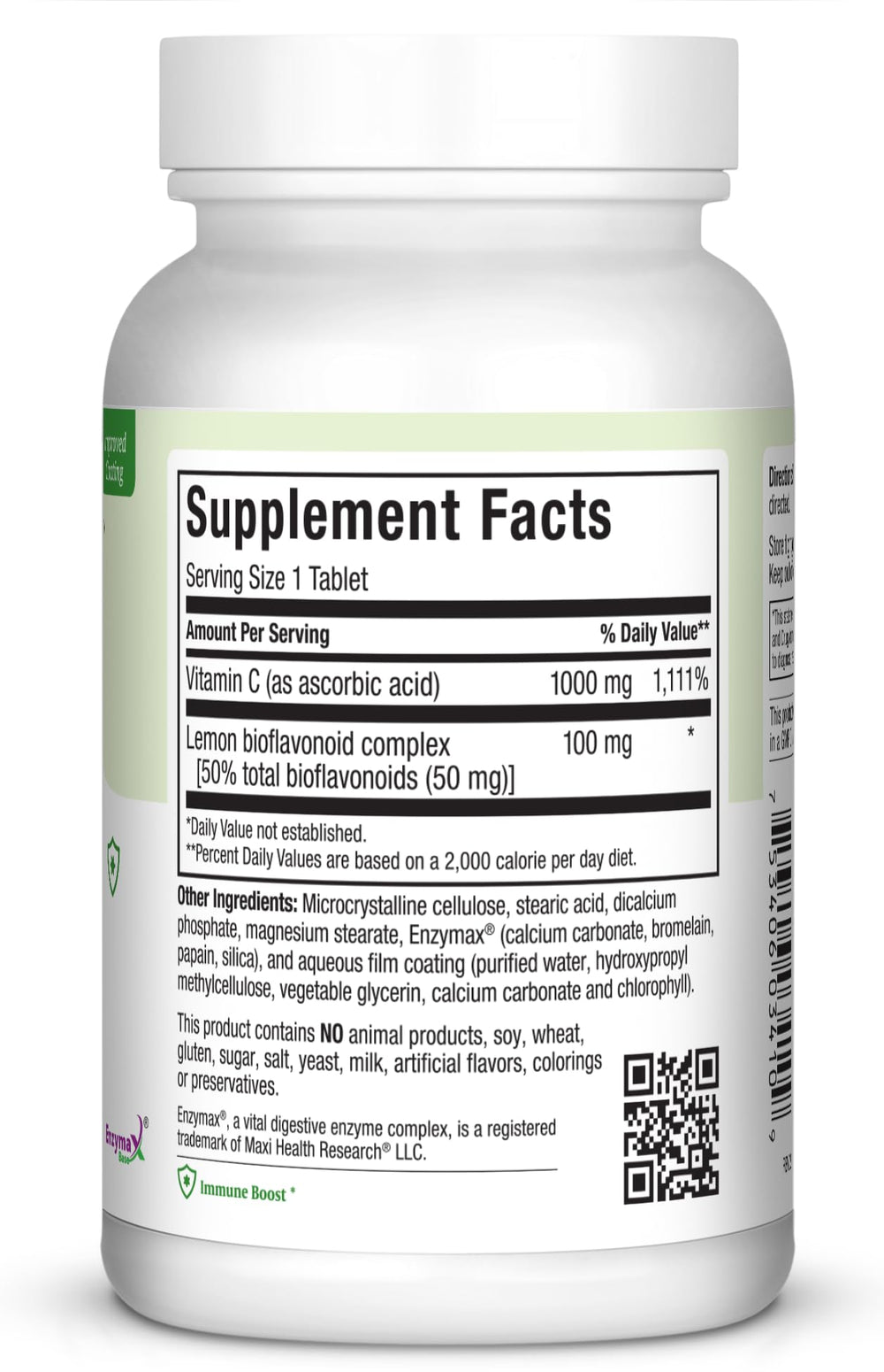 Maxi Health VIT C with lemon bioflavonoids highlighting enhanced absorption