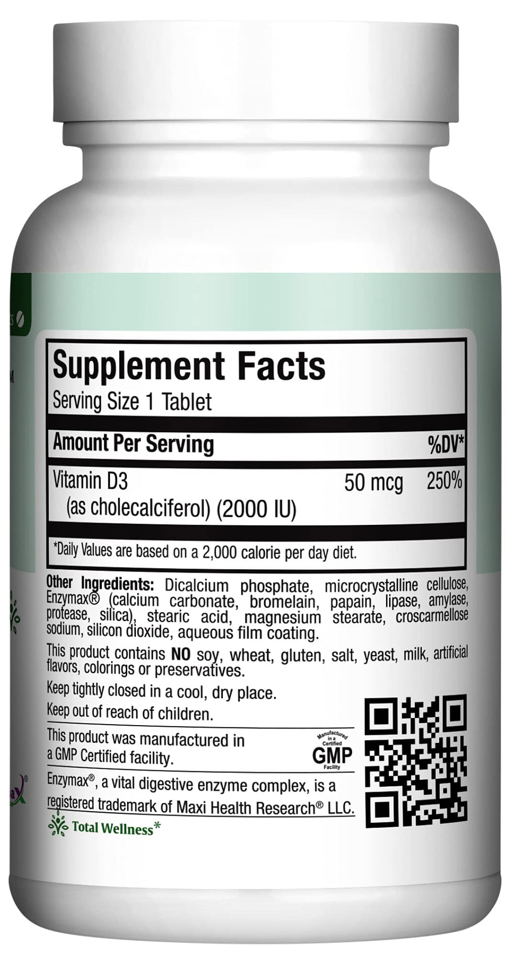 Maxi Health Vitamin D3 daily-use bottle ready for a consistent vitamin routine.