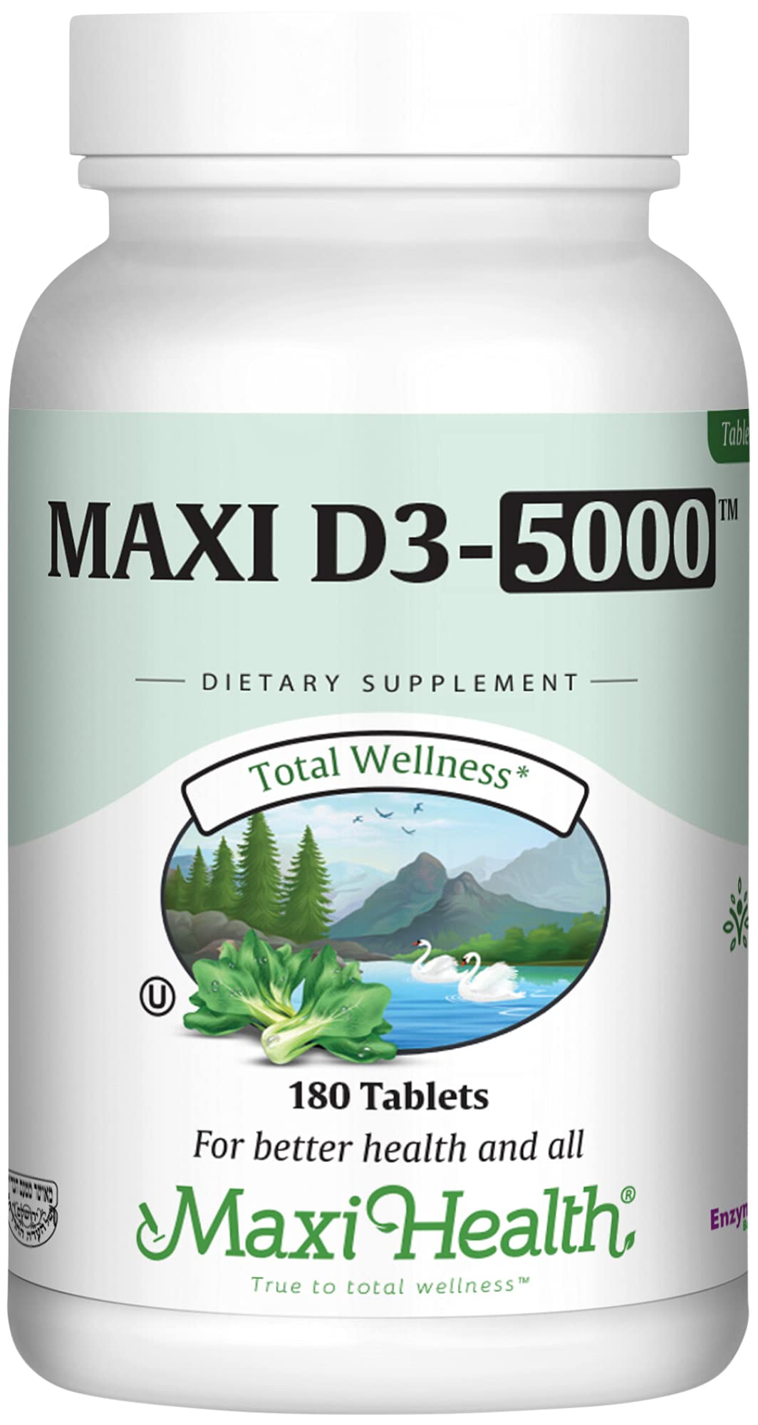 Maxi Health Vitamin D3 5000 IU tablets closeup promoting bone support