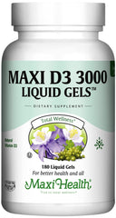 Maxi Health Vitamin D3 liquid gels bottle for easy daily immune support.