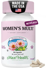 Maxi Health Women's Multivitamin bottle cap closeup for daily energy support