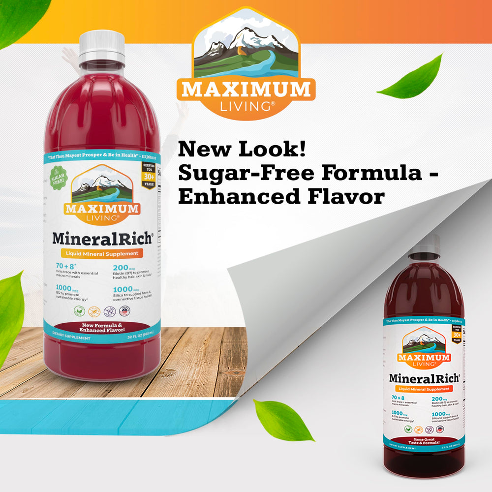 Maximum Living MineralRich glass serves a refreshing sugar-free mineral boost.